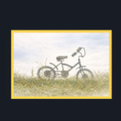 Vintage Bicycle in Meadow Sketch – Rustic Minimali ポスター