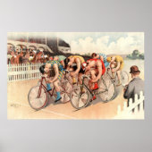 Vintage Bicycle Race Poster ポスター (正面)
