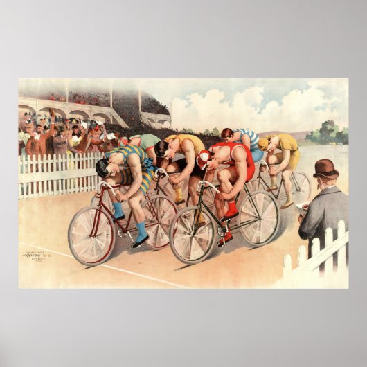 Vintage Bicycle Race Poster ポスター (正面)