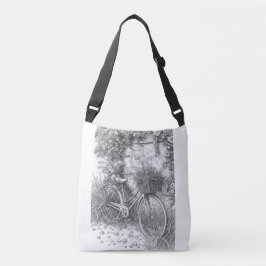 Vintage Bicycle & Roses Garden Tote Bag クロスボディバッグ