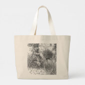 Vintage Bicycle & Roses Garden Tote Bag ラージトートバッグ (裏面)