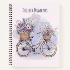 Vintage Bicycle with Flowers – Watercolor ノートブック
