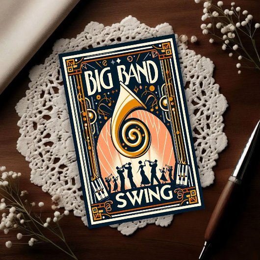 Vintage Big Band Swing Dance ポストカード