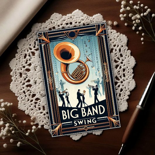 Vintage Big Band Swing Dance ポストカード