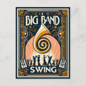 Vintage Big Band Swing Dance ポストカード (正面)