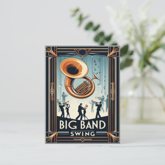 Vintage Big Band Swing Dance ポストカード (スタンド正面)