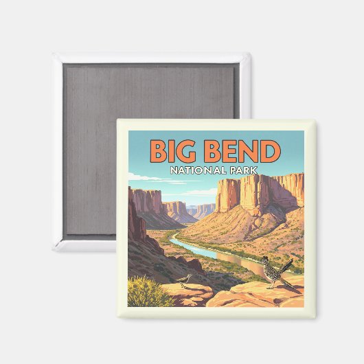 Vintage Big Bend National Park マグネット (正面/裏面)