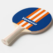 Vintage Big City Pin Stripes with Name 卓球ラケット (正面アングル)