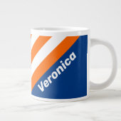 Vintage Big City Stripes with Name ジャンボコーヒーマグカップ (右)