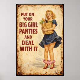 Vintage Big Girl Panties Retro Garage Sign Art ポスター