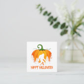 Vintage Bigfoot Pumpkin Halloween スクエア名刺 (スタンド正面)