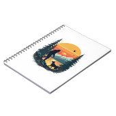 Vintage Bigfoot Walking Dog Mountain Sunset Retro  ノートブック (左側)