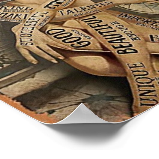 Vintage biker girl ポスター (角)