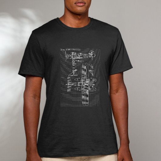 Vintage Biplane Blueprint – Aviation Art Tシャツ