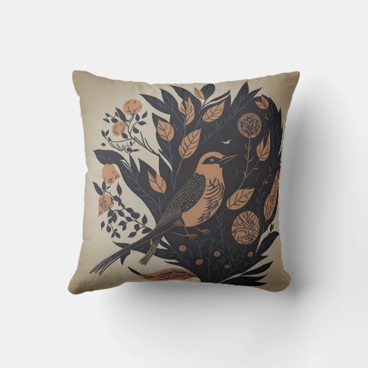 vintage bird 3 クッション (裏面)
