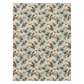 Vintage Bird and Blueberry Seamless Pattern テーブルクロス (正面)