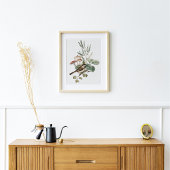 Vintage Bird and Mushroom Botanical ポスター