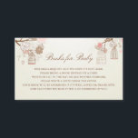 Vintage Birdcages and Pink Flowers Books for Baby エンクロージャーカード<br><div class="desc">Vintage Birdcages and Pink Flowers Book Request Card. Customizable baby cards with pink flower illustrations,  heartstrings,  and birdcages on a vintage background. Perfect for It's a Girl baby showers.</div>