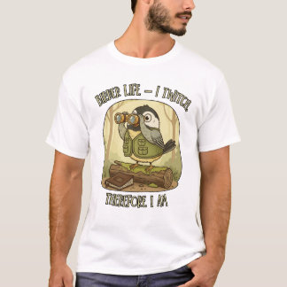 Vintage Birder Life – I Twitch Therefore I Am  Tシャツ