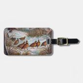Vintage Birds in the Snow ラゲッジタグ (正面横)