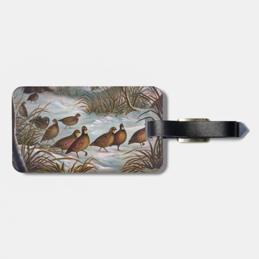 Vintage Birds in the Snow ラゲッジタグ (裏面横)
