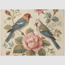 Vintage Birds & Roses Decoupage 