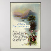 Vintage Birthday 1917 Lake Swallows ポスター (正面)