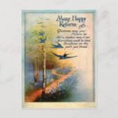 Vintage Birthday 1917 Swallows ポストカード (正面)