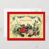 Vintage Birthday Greeting Card ポストカード (正面/裏面)
