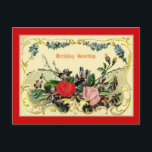 Vintage Birthday Greeting Card ポストカード<br><div class="desc">It is a Birthday celebration. The first Birthday or 100th,  it is your special day.</div>