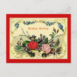 Vintage Birthday Greeting Card ポストカード