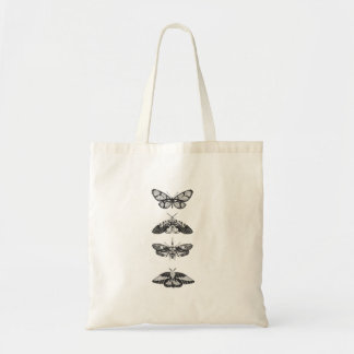 Vintage Black and White Butterfly Sketch tote bag トートバッグ