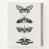 Vintage Black and White Butterfly Spiral Notebook ノートブック (裏面)