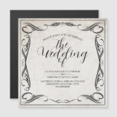 Vintage Black Art Deco Wedding Announcement (正面/裏面)