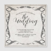 Vintage Black Art Deco Wedding Announcement (正面)