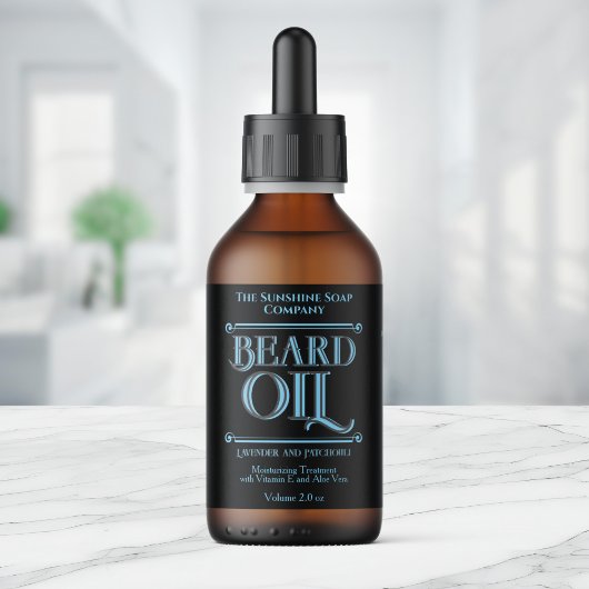 Vintage Black Beard Oil Bottle Label ラベル