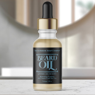 Vintage Black Beard Oil Bottle Label 1 oz bottle ラベル