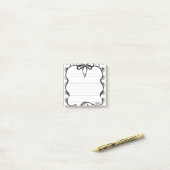 Vintage Black Bow Notes 3x3 Sticky Notepad ポストイット (デスク上)