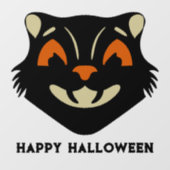 Vintage Black Cat Face Halloween ウィンドウサイン (シート)