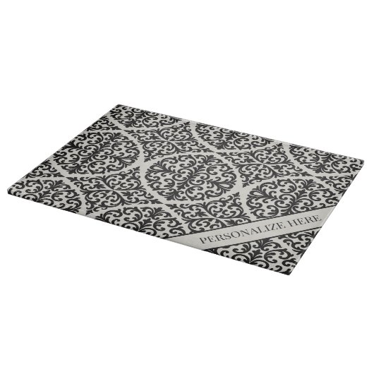 Vintage Black Damask Kitchen Design カッティングボード (角)