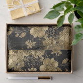 Vintage Black Floral Ephemera Decoupage Print 薄葉紙 (ギフト)