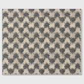 Vintage Black Lace Beige Background ラッピングペーパー (フラット)