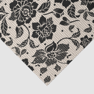 Vintage Black Lace decoupage Tissue Paper 薄葉紙