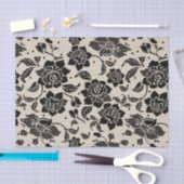 Vintage Black Lace decoupage Tissue Paper 薄葉紙 (クラフト)