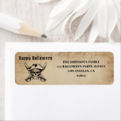 Vintage Black Pirate Skull Address ラベル (インサイチュ)