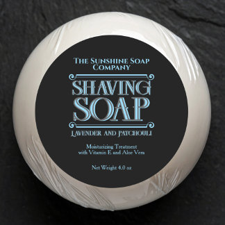 Vintage Black Shaving Soap Label ラウンドシール