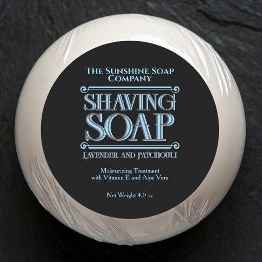 Vintage Black Shaving Soap Label ラウンドシール