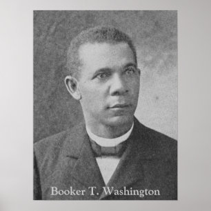 Vintage Black & White Photo Booker T. Washington ポスター