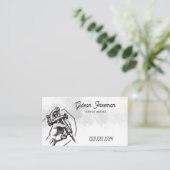 Vintage Black & White Tattoo Machine 名刺 (スタンド正面)