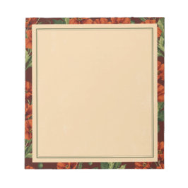 Vintage Bloom Crimson Poppies ノートパッド